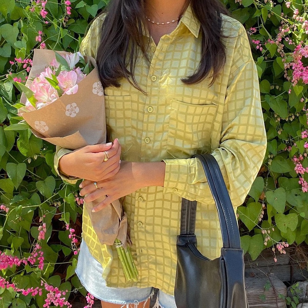 Green Button-Up